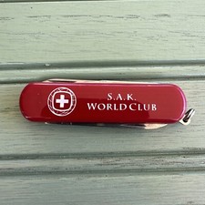 Retired Rare SAK World Club Red Wenger Delemont Esquire Swiss Army Knife picture