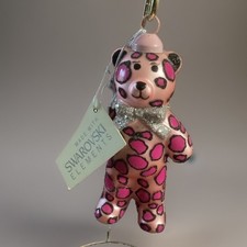 RARE Swarovski Crystals Ornament Pink Bear SIGNED SUSAN LUCCI 176/500 St Jude picture