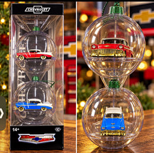 New M2 Chevrolet Bel Air Chase Christmas M2 Set of 2 Ornaments ((SEALED)) picture