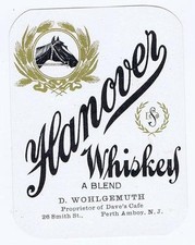 Hanover, whiskey, The Standard Distilling Co., Cincinnati OH, D Wohlgemuth picture