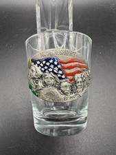 VTG Shot Glass Souvenir Mt Mount Rushmore National Memorial South Dakota Pewter picture