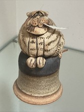 Vtg Rare, Todd Warner Studio Art Pottery Fat Cat Bell Sculpture ￼￼￼ picture