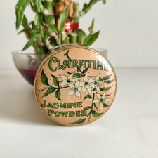 1930s Vintage Claratine Jasmin Toilet Powder Advertising Tin Box London TB434 picture