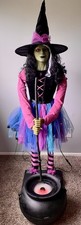 Gemmy Sarah the Sassy Witch  Animatronic  Life Size Talks Caldron Smokes picture