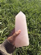 Large Rose Quartz Crystal Obelisk Tower Wand 3.5 LBS picture