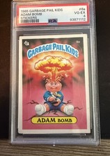1985 Topps Garbage Pail Kids Adam Bomb #8a Sticker PSA 4 picture