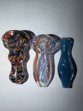 LOT X 3 TOBACCO COLLCTABLE SMOKING PIPE NEW 2.75” Multi Color  picture