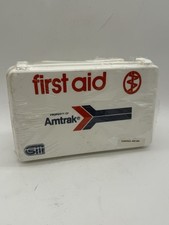 Vintage AMTRAK  First Aid Kit Complete - Still Sealed In Plastic - Railroad picture