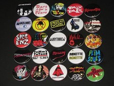 Assorted 80's New Wave Buttons / Pins Set Of 25 Set B picture