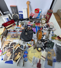 HUGE JUNK DRAWER OLD TRINKET LOT Vintage Pins, Toys, Patches & Useful Items picture