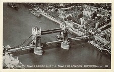 Postcard England: Aerial View Tower Bridge & Tower of London WB picture