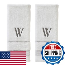 SKL Home Monogram Hand Towel Set White 16x26 2 Count picture