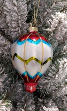 Christmas Glass Ornament - Colorful Hot Air Balloon by Wizardi F07M3-26 HB-SY... picture