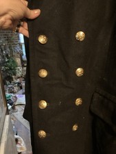Navy Blue/ Black Wool Bridge Overcoat Victorex T 7G Preowned Navy Long Wool Coat picture