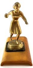 Vintage MCM Bakelite Bowling Trophy - Butterscotch Base - 5.5