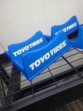 Toyo Tires Store Display Stand Plastic Advertisement Sign 4-pc Adjustable Blue picture