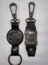 Vintage Harley Davidson Leather Keychains Gothic Maltese Cross picture