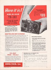 Nova-Tech Air-O-Ear TR-102 1957 Vintage Aviation Radio Magazine Ad Red White picture