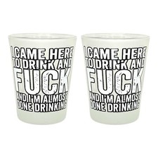 I Came Here To Drink And I'm Almost Done Drinking- Funny Shot Glasses (Set of 2) picture