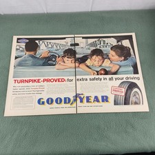 Vintage 1959 Goodyear Turnpike-Proved Tire Advertisement Double-Page Spread 21x1 picture