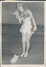 1942 Press Jean Merrick Pretty Blond Swim Suit Beautiful Woman Mermaid Photo picture
