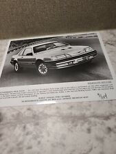 1987 Ford Press Photo Thunderbird Turbo Coupe 2.3 Liter Turbocharged 190hp 5-Spd picture