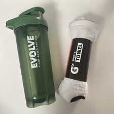 Gatorade x Evolve Protein Shaker Bottle 24 oz in Green and Printed Towel picture