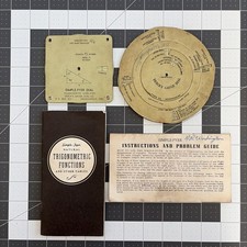 Vintage 1943 Derck's Simple-Fyer Trigonometry Calculator Dial & Manual Set picture