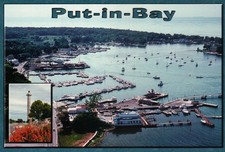 Put-in-Bay South Bass Island Lake Erie near Port Clinton Ohio, Boats -- Postcard picture