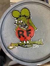 VINTAGE RATFINK R.F. RAT SERVICE OIL GAS STATION GASOLINE PUMP PORCELAIN SIGN picture