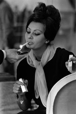 Sophia Loren smoking a cigarette the salon of the Alexandre de Par- Old Photo 2 picture