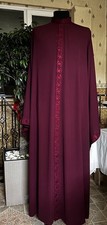Burgundy orthodox ryassas with embroidery on the side - Orthodox ryassas picture