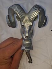 Vintage Dodge Ram Hood Ornament Chrome Horns Metal 1981-1993 Ram Charger picture