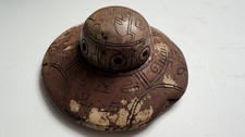 Ojuelos De Jalisco Geopolymer UFO 3PC Aliencarving From Mexico 5.5” picture