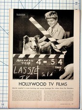 Vintage 1950s LASSIE TV Film Production Photo Magazine Feature picture