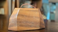 Vintage Hawaiian Hand Master Carved Wooden Cow Bell Primitive Rustic Clapper  picture