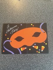Vintage Hallmark Halloween Card Kitsch Ephemera Masquerade Invitation picture