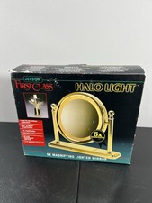 Vintage Brass/Gold Tone Jerdon Product Lighted Vanity Magnify Makeup Mirror NOS picture