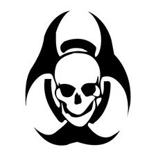 Biohazard Skull Danger Decal Sticker Black Die Cut Vinyl picture