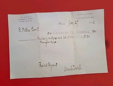 Signed MASSACHUSETTS US Senator Charles Q Tirrell IOOF Odd Fellows Grand Master picture