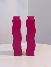 Set of Two Vintage  1990’s IKEA  Skämt Wavy Squiggle Glass Vases by Sigga Heimis picture