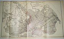 1900 Brooklyn Rapid Transit Co. Map - Large 12-1/2 x 22 fold-out ~ Beautiful picture