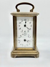 Antique 1920s Seikosha Japan Calendar Carriage Clock Brass Case Day Date RUNNING picture