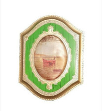 Ornate Vintage-Style Hexagonal Shaped Framed Picture Pre Owned picture