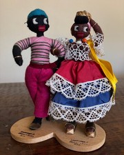 Vintage Brazilian Mid Century souvenir couple doll VTg folk art dolls Copacabana picture
