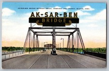 Postcard - Ak-sar-ben Bridge Between Omaha, Nebraska And Council Bluffs, Iowa picture