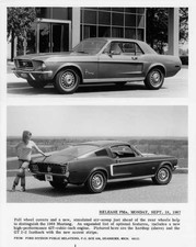 1968 Ford Mustang Hardtop & GT 2+2 Press Release Photo with Text 0083 picture