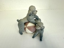 LLADRO Playful Dogs Poodles w Ball Porcelain Figurine Retired #1258 Matte Finish picture