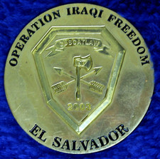 El Salvador Army An Najaf Operations Iraqi Freedom 2003 V-2 Challenge Coin C-12 picture