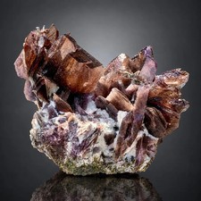 63 gram Glassy Rare Brown Axinite Crystal cluster on Matrix from Pakistan picture